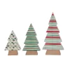 Transpac MDF Epoxy Trees Holiday Prints Set Of 3 Decorative Tree Sculptures For Festive Indoor Christmas Decor