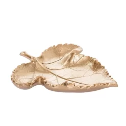 Transpac 9.37 In Gold Harvest Leaf Decorative Object Polyresin Fall Home Decor
