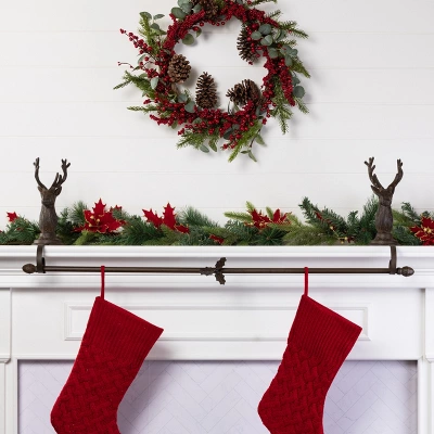 Transpac Iron Reindeer Stocking Holder For Home Christmas Decorations Perfect For Holiday Cheer 2 Transpac Iron Reindeer Stocking Holder For Home Christmas Decorations Perfect For Holiday Cheer - Image 2