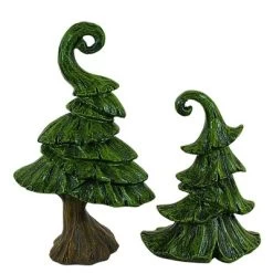 Transpac 10.0 Inch Funky Tree Set Christmas Decorative Tree Set , Fun Shaped Unique (2PC)