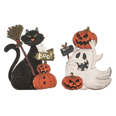 Transpac Plywood Ghost And Cat Figurines Set Of 2 Halloween Decor Multicolor Tabletop Indoor Gifts Spooky Seasonal Decor 1 Transpac Plywood Ghost And Cat Figurines Set Of 2 Halloween Decor Multicolor Tabletop Indoor Gifts Spooky Seasonal Decor