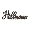 Transpac Wood 17.99 In. Black Halloween Die Cut Halloween Cursive Decor