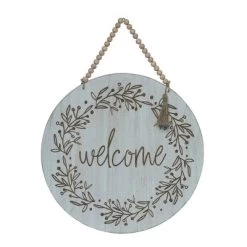 Transpac Wood 16 In. Welcome Hanging Decor
