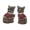 Transpac Bundled Up Woodland Fox Figurine Set Of 2 Christmas Home Decorations Resin Decorative Objects