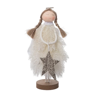 Transpac Small Plush Frosted Angel With Star Decorative Figurine For Christmas Blue Tabletop Decor Soft Foam Gift 1 Transpac Small Plush Frosted Angel With Star Decorative Figurine For Christmas Blue Tabletop Decor Soft Foam Gift