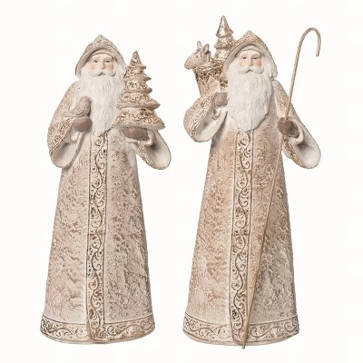 Transpac Resin Elegant Santa Figurine Set Of 2 Christmas Home Decorations For Festive Decor And Holiday Cheer 1 Transpac Resin Elegant Santa Figurine Set Of 2 Christmas Home Decorations For Festive Decor And Holiday Cheer