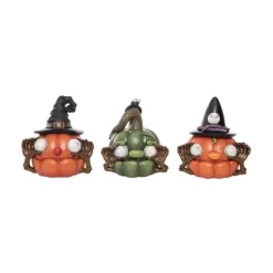 Transpac Light Up Pumpkin Decor Set Of 3 Halloween Home Decorations Resin Decorative Objects