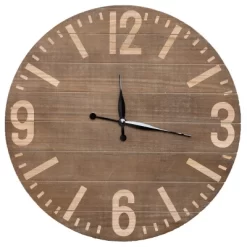 Transpac Wood Brown Everyday Simple Life Wall Clock