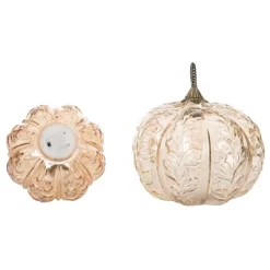 Transpac Glass Light Up Pumpkins With Petal Detail - Fall Decorative Objects For Home Decor And Seasonal Celebrations -Home Decor Store GUEST 919a69c4 6716 446d b384 20db0152745f