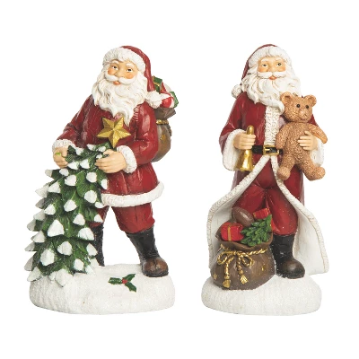 Transpac Resin Jolly Santa Decor Set Of 2 Christmas Home Decorations For Festive Holiday Cheer 1 Transpac Resin Jolly Santa Decor Set Of 2 Christmas Home Decorations For Festive Holiday Cheer