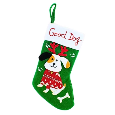 Transpac 14.5 Inch Good Dog Stocking Christmas Holiday Stocking , Bells Bone Treats Paw Prints (1PC) 5 Transpac 14.5 Inch Good Dog Stocking Christmas Holiday Stocking , Bells Bone Treats Paw Prints (1PC) - Image 5