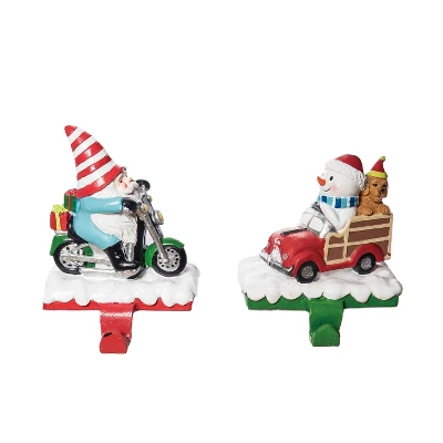 Transpac Resin Silly Holiday Friends Stocking Holder Set Of 2 Fun Christmas Home Decorations For Stockings 1 Transpac Resin Silly Holiday Friends Stocking Holder Set Of 2 Fun Christmas Home Decorations For Stockings
