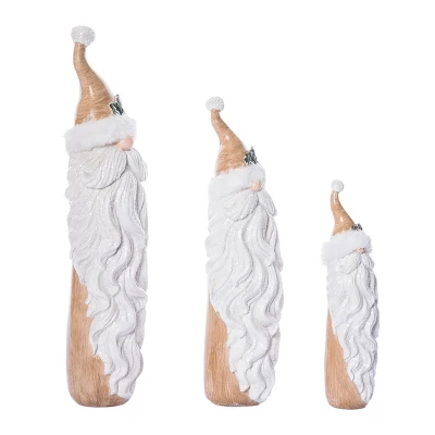 Transpac Set Of 3 Resin Santa Statuettes - Festive Christmas Decorative Objects For Holiday Cheer 1 Transpac Set Of 3 Resin Santa Statuettes - Festive Christmas Decorative Objects For Holiday Cheer
