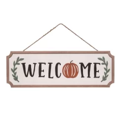 Transpac Wood 22.5 In. Multicolor Harvest Dimensional Welcome Sign