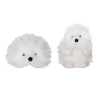 Transpac Plush Snowy Hedgehogs Set Of 2 Decorative Figurines For Christmas Indoor Tabletop Decor And Gift Giving