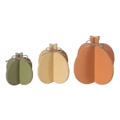 Transpac Set Of 3 MDF Pumpkins Decorative Sculptures Multicolor Tabletop Decor For Fall Harvest And Autumn Celebrations