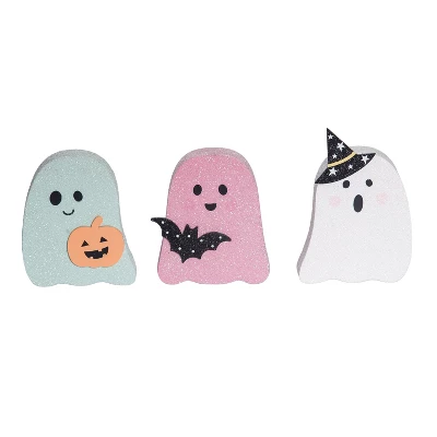 Transpac MDF Glitter Ghost Set Of 3 Decorative Sculptures For Halloween Indoor Use Multicolor Tabletop Decor 1 Transpac MDF Glitter Ghost Set Of 3 Decorative Sculptures For Halloween Indoor Use Multicolor Tabletop Decor