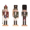 Transpac Wood Regal Shining Nutcracker Set Of 3 Christmas Home Decorations For Festive Decor And Holiday Cheer