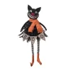Transpac Vintage Cat Halloween Tree Figurines Foam Black Tabletop Decor Indoor Use Unique Holiday Decoration Gift