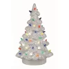 Transpac Ceramic Light Up White Nostalgic Tree Set Of 2 Christmas Home Decorations For Festive Decor