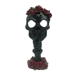 Transpac Multicolor Resin Rose And Skull Bust Sculpture For Halloween Tabletop Decor Unique Gift For Home And Hostess