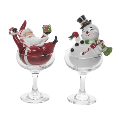 Transpac Resin Cocktail Santa And Snowman Set Of 2 Christmas Home Decorations For Festive Cheer 1 Transpac Resin Cocktail Santa And Snowman Set Of 2 Christmas Home Decorations For Festive Cheer