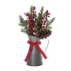 Transpac Artificial 19 In. Multicolored Christmas Twig Berry Eucalyptus Pitcher Arrangement