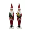Transpac Resin Glossy Santa Figurines Set Of 2 Christmas Decor For Tabletop Indoor Use Holiday Cheer Gift Giving