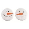 Transpac Christmas Fabric Embroidered Snowman Pillow Set Of 2 Holiday Home Decor Throw Pillows For Festive Cheer
