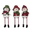 Transpac Resin Green & Red Snowman Shelf Sitter Set Of 3 - Festive Christmas Decorative Objects For Holiday Cheer