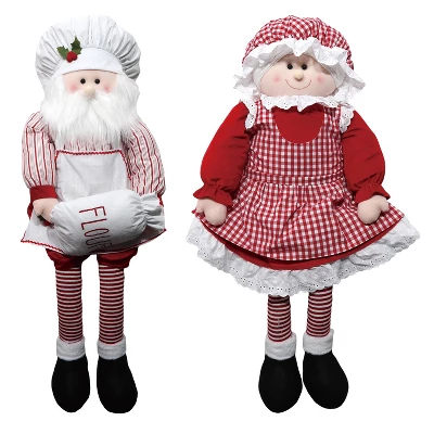Transpac Plush Baking Santa And Mrs Claus Shelf Sitter Set Of 2 Decorative Figurines For Christmas Indoor Decor 1 Transpac Plush Baking Santa And Mrs Claus Shelf Sitter Set Of 2 Decorative Figurines For Christmas Indoor Decor