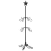 Transpac 34.65 In Black Metal Christmas Star Stocking Holder Durable Iron Design For Holiday Decor