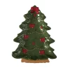 Transpac Dolomite Bow Tree Platter - Festive Ceramic Serving Platter For Christmas Celebrations And Gift Giving