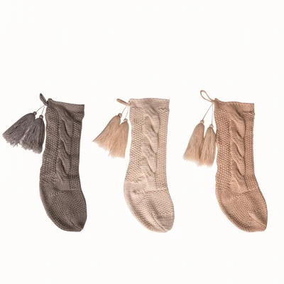 Transpac Fabric Chunky Knit Stocking Set Of 3 Christmas Home Decorations Holiday Stockings Polyester 1 Transpac Fabric Chunky Knit Stocking Set Of 3 Christmas Home Decorations Holiday Stockings Polyester