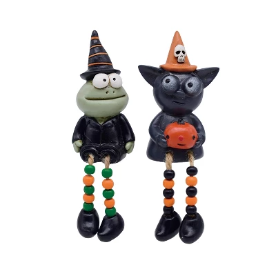 Transpac Resin Witchy Frog And Cat Sitters Set Of 2 Decorative Figurines For Halloween Indoor Tabletop Decor 1 Transpac Resin Witchy Frog And Cat Sitters Set Of 2 Decorative Figurines For Halloween Indoor Tabletop Decor