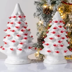 Transpac Small Ceramic Light Up Cardinal Tree - Festive Christmas Decorative Object For Holiday Cheer -Home Decor Store GUEST cc735388 3ab5 4689 96ff 83b45227460b