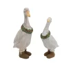 Transpac Set Of 2 Multicolor Resin Ducks With Wreaths Decorative Figurines For Christmas Tabletop Indoor Decor