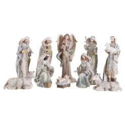 Transpac Resin Nativity Figure Set Of 10 Colorful Christmas Sculptures For Indoor Tabletop Decoration And Gift Giving