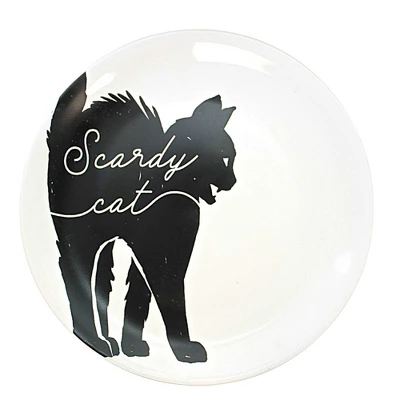 Transpac 8.0 Inch Halloween Line Art Plates Halloween Seasonal Tabletop , Halloween Decor St/4 Black Cat Ghost Crow Skull (4PC) 3 Transpac 8.0 Inch Halloween Line Art Plates Halloween Seasonal Tabletop , Halloween Decor St/4 Black Cat Ghost Crow Skull (4PC) - Image 3