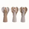 Transpac Resin Elegant Angel Figurine Set Of 3 Multicolored Decorative Objects For Christmas Tabletop Indoor Decor