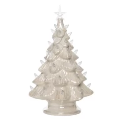 Transpac 13.6 Inch White Holiday Tree With Pearlescent Glaze Decorative Stoneware For Christmas Decor -Home Decor Store GUEST e123ee90 3864 4500 a5f9 cc37ec77fde3