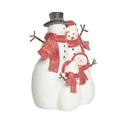 Transpac 8.25 In Multicolor Christmas Snowman Family Decor Resin Decorative Object For Holiday Cheer