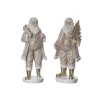 Transpac Large Resin Elegant Santa Figurine Set Of 2 Christmas Home Decorations For Festive Decor