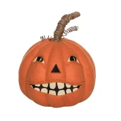 Transpac Large Plush Vintage Pumpkin Head Decorative Foam Sculpture For Halloween Tabletop Indoor Home Decor Gift