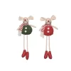 Transpac Christmas Plush Christmas Mouse Shelf Sitter Set Of 2 Christmas Home Decorations