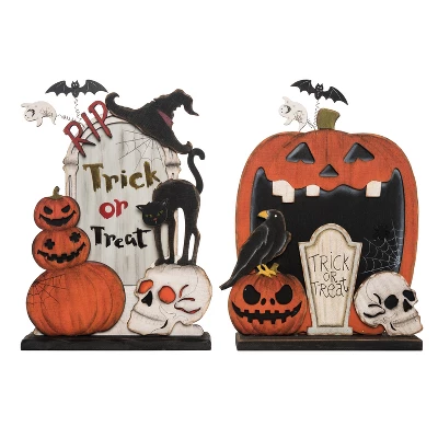 Transpac Plywood Pumpkin Tombstone Decor Set Of 2 Halloween Home Decorations For Spooky Seasonal Decor 1 Transpac Plywood Pumpkin Tombstone Decor Set Of 2 Halloween Home Decorations For Spooky Seasonal Decor