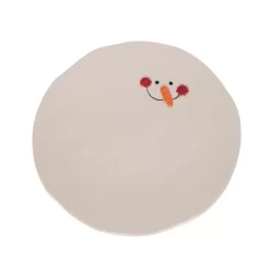 Transpac Ceramic Melted Snowman Platter For Holiday Treats Multicolor Christmas Tabletop Decor Dishwasher Safe
