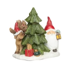 Transpac 6.5 In Multicolored Light Up Droopy Hat Figurine Christmas Decorative Object Resin