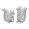 Transpac Set Of 2 White Resin Squirrels Home Decor Spring Decorative Objects For Indoor And Outdoor Use