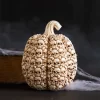 Transpac Light Up Skull Pumpkin Decorative Object For Halloween Multicolor Tabletop Sculpture Battery Operated Indoor Decor